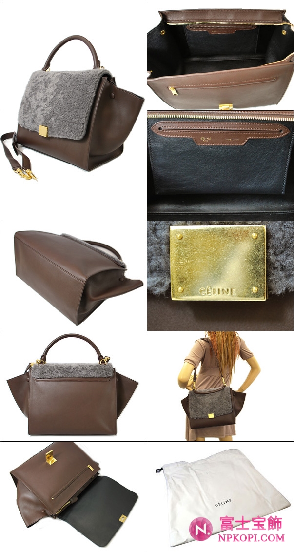 CELINE バッグCELINE セリーヌ 16954-4KDC-10DC TRAPEZE ハンドバッグ グレー 